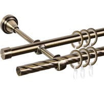 Карниз металлический ООО АС Март Грейс D16К/16Г, антик, 3,0 м, в упаковке 4812634009450