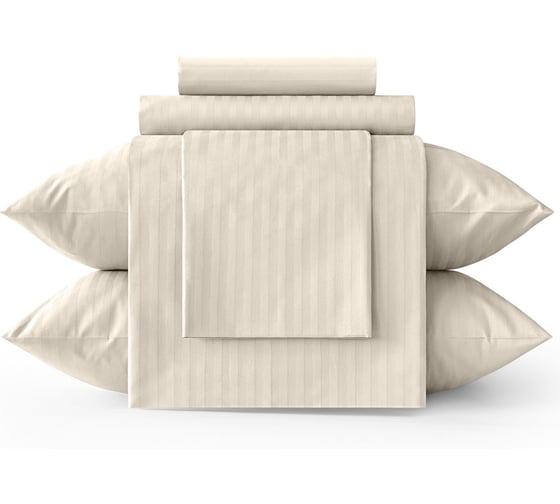 Простыня Verossa Страйп, на резинке, 140/200/20, борт 20, Antique White, 120 гр/м2, 925737