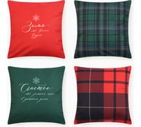 Набор декоративных наволочек Этель Счастье 40х40 см - 4 шт, 100% п/э, велюр 10417832