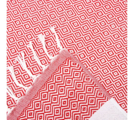 Плед Этель East 100*180 см, красный, 80% хлопок, 20% п/э 10398564