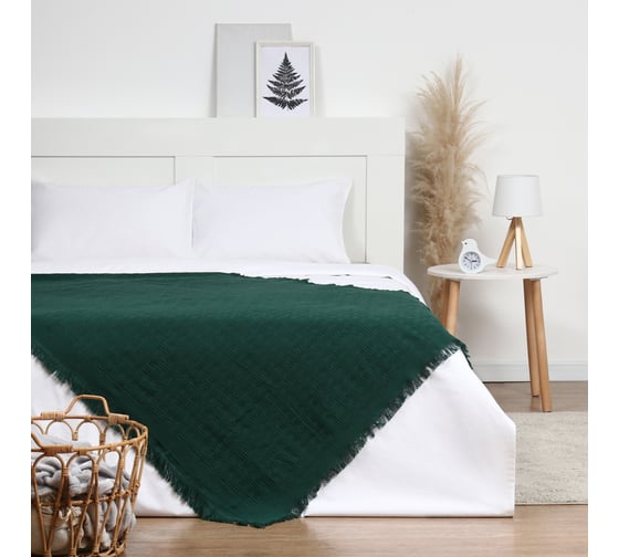 Плед Этель Emerald 130*180 см, 80% хлопок, 20% п/э 10398549