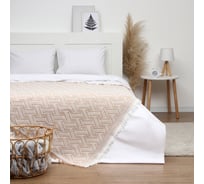 Плед Этель Home 130*180 см, бежевый, 80% хлопок, 20% п/э 10398559