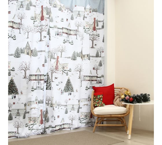 Комплект штор Этель Winter countryside 145*260 см-2 шт, 100% п/э, 140 г/м2 10618052 1