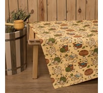 Простыня для бани Этель "С легким паром" 150x180 см, хлопок вафельное полотно 1346682