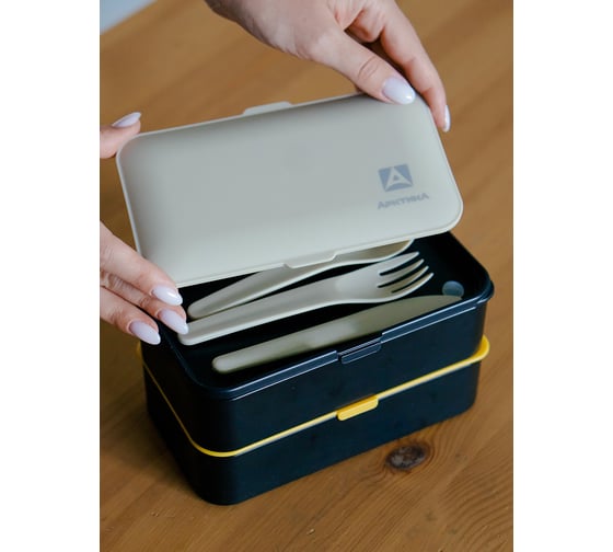Ланчбокс Арктика 1.2 л, черный/бежевый 032-1200-BK/BG