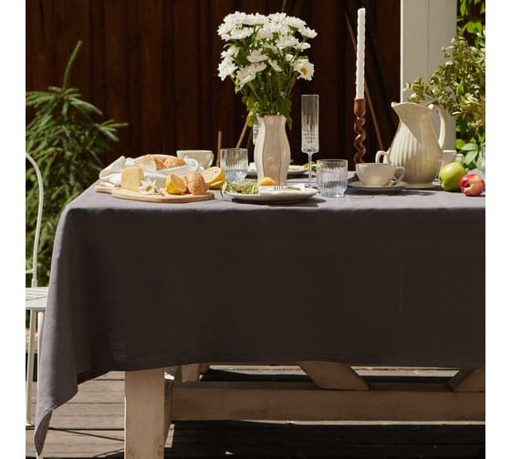 Скатерть Этель Linen collection graphite 145x185 см, 100% лен 265 г/м2 10610003 1