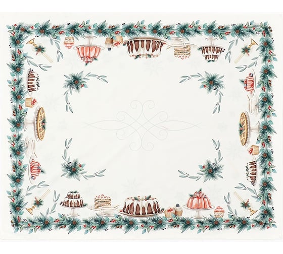 Скатерть Этель New Years treat 150x180 см +/-3 см, с ВГМО, 100% хлопок, саржа 190 гр/м2 10554236