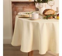 Скатерть Этель Home круглая 146 +/-2 см, молочный, 100% хлопок, саржа 250 г/м2 10472161
