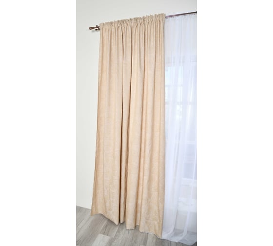 Штора MONA LIZA МЛ408/3/Е200М 1 шт жаккард Огурцы бежвый 200х270 см 4670093481435 1