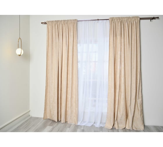 Штора MONA LIZA МЛ408/3/Е200М 1 шт жаккард Огурцы бежвый 200х270 см 4670093481435
