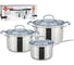 Посуда Rainstahl RS\CW 1616-06, 6 предметов, стеклянная крышка, 2,0 л, 2,7 л, 3,7 л, капсульное дно (х4) 1616-06RS\CW 2