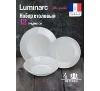 Набор столовый LUMINARC LILLIE GRANITE 12 предметов, 4 персоны Q6G00-12ECOM