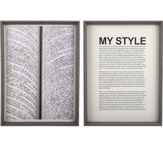 Набор постеров настенных Вещицы My style в рамке МДФ, 2 шт., черный, Д300 Ш30 В400 Sof-11