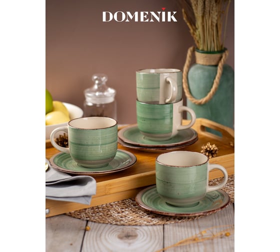 Чайный сервиз DOMENIK FOREST 350 мл, 8 предметов, на 4 персоны DMS007