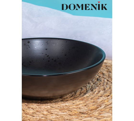 Тарелка суповая DOMENIK DROPS черный, 18.6 см DMD163
