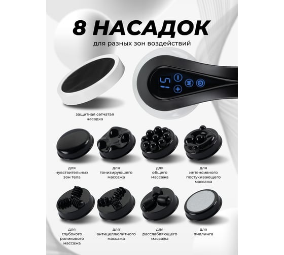 Массажер для тела Galaxy LINE GL 4944, белый с черным, аккумуляторный, 16 Вт 7080349440