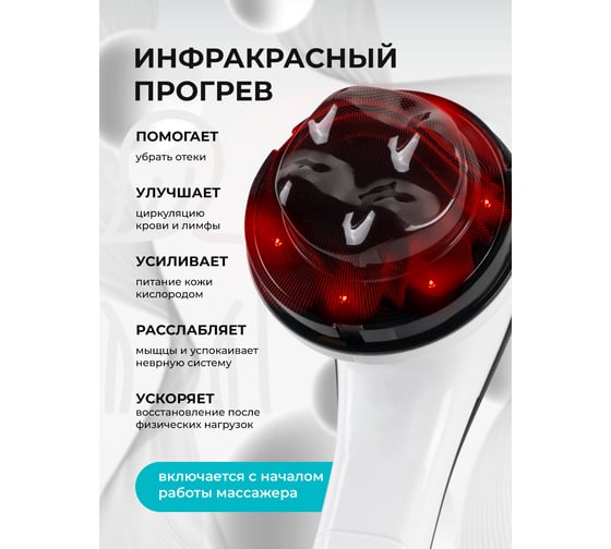 Массажер для тела Galaxy LINE GL 4944, белый с черным, аккумуляторный, 16 Вт 7080349440