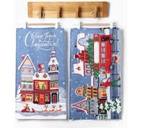 Набор кухонных полотенец Доляна Праздник в городе 35х60 см - 2 шт, 100% хлопок 6988435
