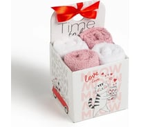 Набор декоративных махровых салфеток Этель Time to love 30х30 см - 4 шт, 100% хлопок, 340 г/кв.м 5516718