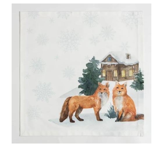 Набор салфеток Этель Forest animals 40х40см 4 шт, 100% хлопок, саржа 190 г/кв.м 7319012
