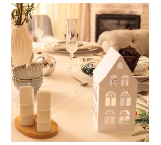 Набор столовый Этель New Years treat скатерть 150х220 см +/-3 см с ВГМО, салфетка 40х40 см - 12 шт, 100% хлопок 10554239