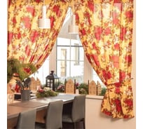 Комплект штор Доляна Новогодние украшения 145х180 см - 2 шт с подхватами, 100% полиэстер, 140 г/кв.м 10643141