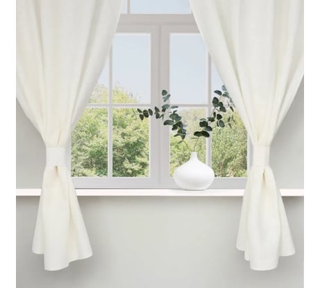 Комплект штор для кухни Этель с подхватами Кitchen linen 150х176 см - 2 шт, 100% лен 240 г/кв.м 10300797