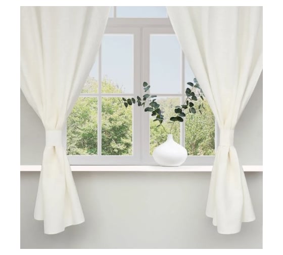 Комплект штор для кухни Этель с подхватами Кitchen linen 150х176 см - 2 шт, 100% лен 240 г/кв.м 10300797 1