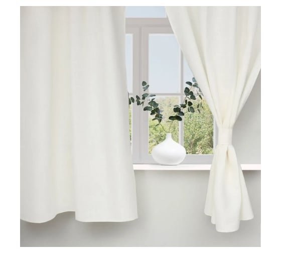 Комплект штор для кухни Этель с подхватами Кitchen linen 150х176 см - 2 шт, 100% лен 240 г/кв.м 10300797
