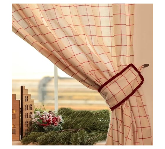 Комплект штор для кухни Этель с подхватами Bright cage 150х180 см 2 шт, 100% хлопок 10658873