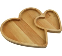 Менажница МУЛЬТИДОМ Два сердца, 2 ячейки, 26,5х20,5х1,8 см МФ18-332