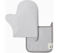 Кухонный набор Этель Home светло-серый, варежка-прихватка 18х29 см, прихватка 19х19 см 10472199