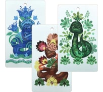 Доска разделочная МУЛЬТИДОМ Змейка-Чародейка, 29х17 см, 3 дизайна MT88-512