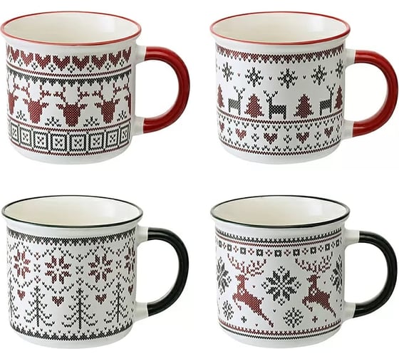 Набор из четырех кружек Tkano Sweet Memories из коллекции New Year Essential, 350 мл TK24-NY_CU0003