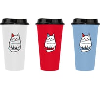 Стакан-тамблер WOWBOTTLES, 400 мл, «Котик в гирлянде», цвет ассорти КК0677