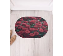 Коврик в прихожую JoyArty овальный Куст роз 58x38 см sbm_430100_58x38