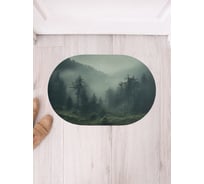 Коврик в прихожую JoyArty овальный Туман в лесу 58x38 см sbm_430058_58x38