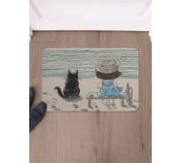 Коврик в прихожую придверный JoyArty прямоугольный Девочка с котом на берегу 58x38 см sbmrec_62491_58x38