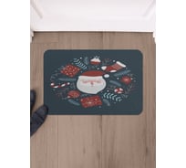 Коврик в прихожую придверный JoyArty прямоугольный Счастливый Дед Мороз 58x38 см sbmrec_427903_58x38