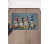 Коврик в прихожую JoyArty прямоугольный Гномы с гирляндой 58x38 см sbmrec_sd4005_58x38