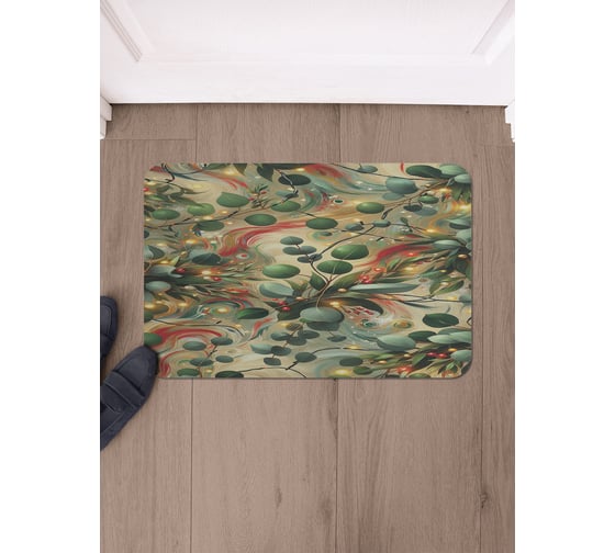 Коврик в прихожую JoyArty прямоугольный Листья в огоньках 58x38 см sbmrec_sd3948_58x38 1