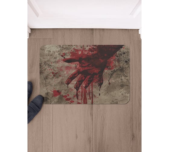 Коврик в прихожую JoyArty прямоугольный Кровавый след 58x38 см sbmrec_sd3848_58x38 1