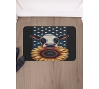 Коврик в прихожую JoyArty прямоугольный Корова и подсолнух 58x38 см sbmrec_sd3437_58x38