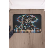 Коврик в прихожую JoyArty прямоугольный Песик в огоньках 58x38 см sbmrec_sd3888_58x38