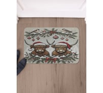 Коврик в прихожую JoyArty прямоугольный Новогодние быки 58x38 см sbmrec_sd3959_58x38
