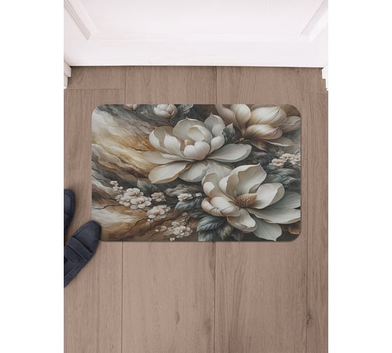 Коврик в прихожую JoyArty прямоугольный Магнолия и мрамор 58x38 см sbmrec_sd3482_58x38 1