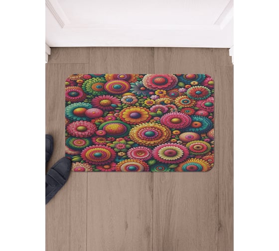 Коврик в прихожую JoyArty прямоугольный Цветы узорами 58x38 см sbmrec_sd3424_58x38