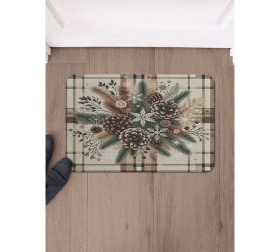 Коврик в прихожую JoyArty прямоугольный Шишки в иголках 58x38 см sbmrec_sd3905_58x38