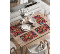 Сервировочные салфетки на стол JoyArty "Цветы узорами", 30x46 см , ser002_sd3424_30x46