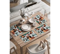 Сервировочные салфетки на стол JoyArty "Таксы на прогулке", 30x46 см , серия Новый год и Рождество ser002_sd3878_30x46